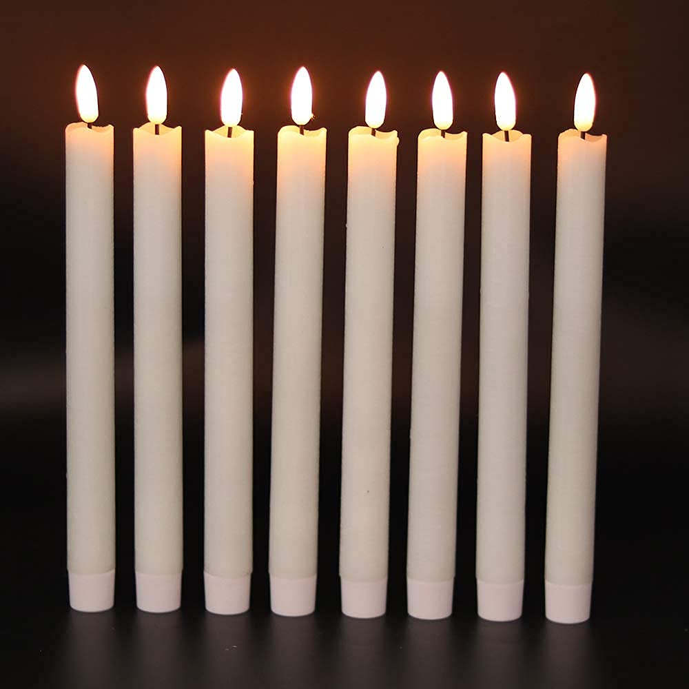 GenSwin Halloween Black Taper Flameless Candles with Ghost Hand Candlesticks