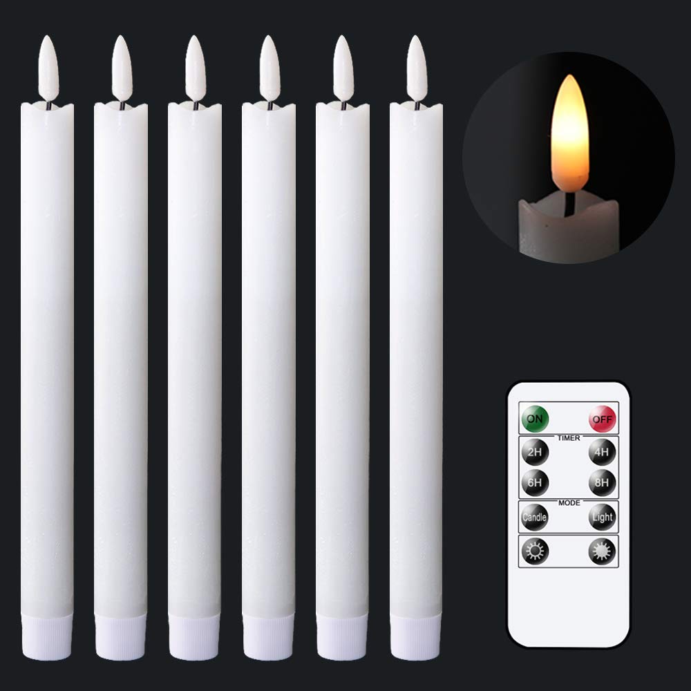 GenSwin Halloween Black Taper Flameless Candles with Ghost Hand Candlesticks