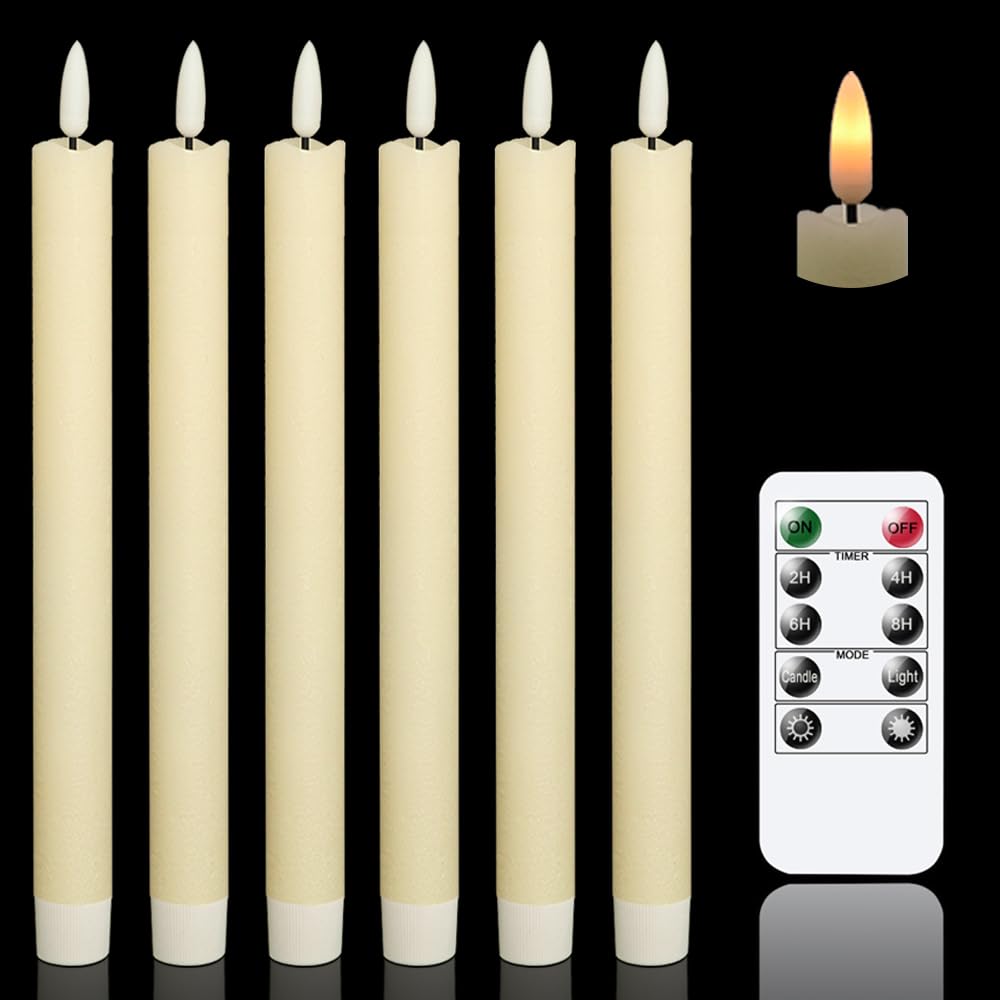 GenSwin Halloween Black Taper Flameless Candles with Ghost Hand Candlesticks