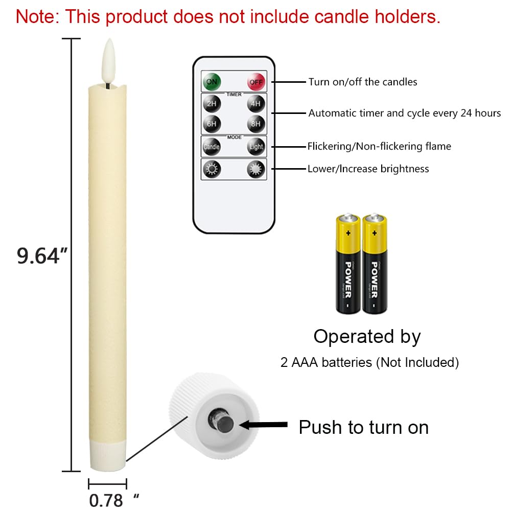 GenSwin Halloween Black Taper Flameless Candles with Ghost Hand Candlesticks
