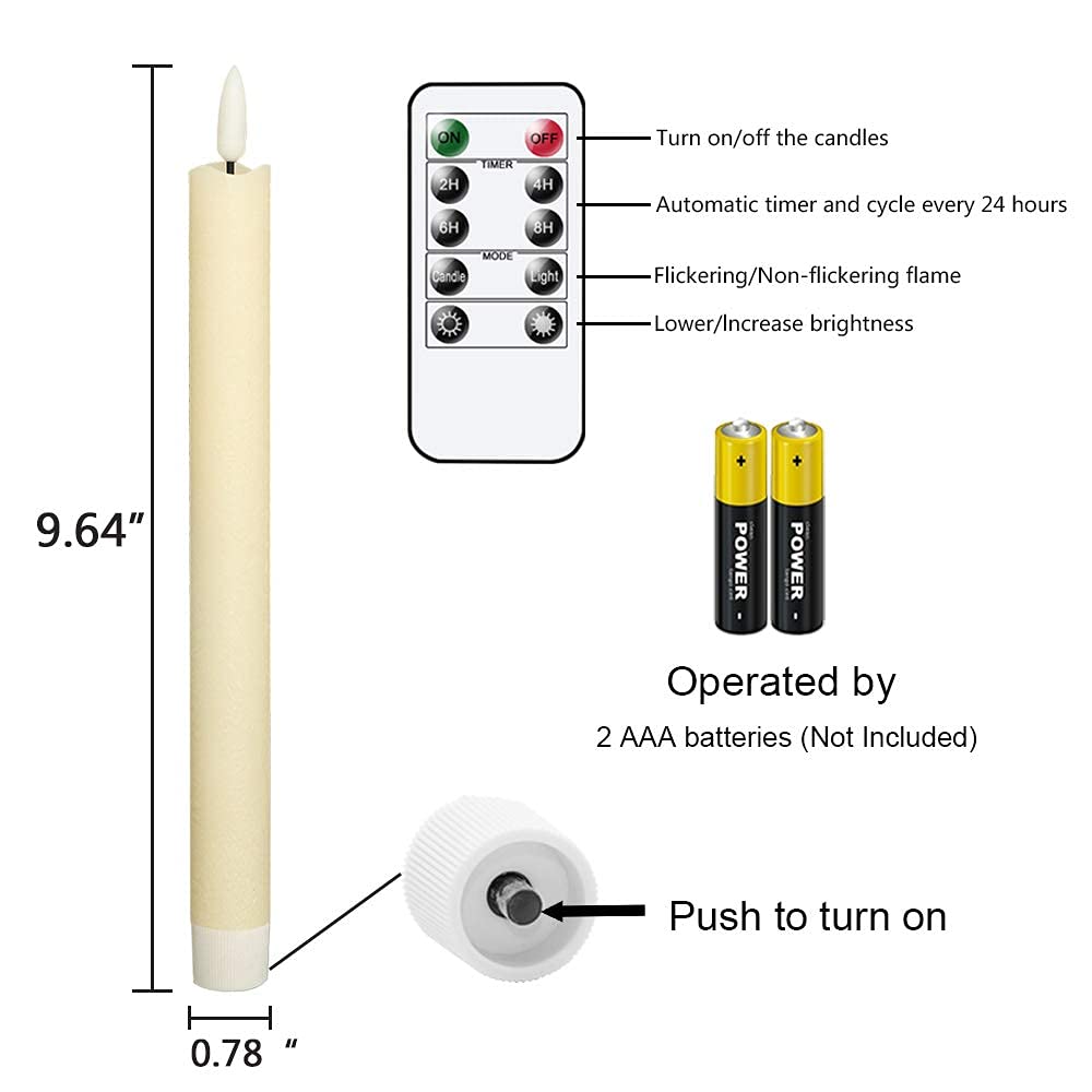GenSwin Halloween Black Taper Flameless Candles with Ghost Hand Candlesticks
