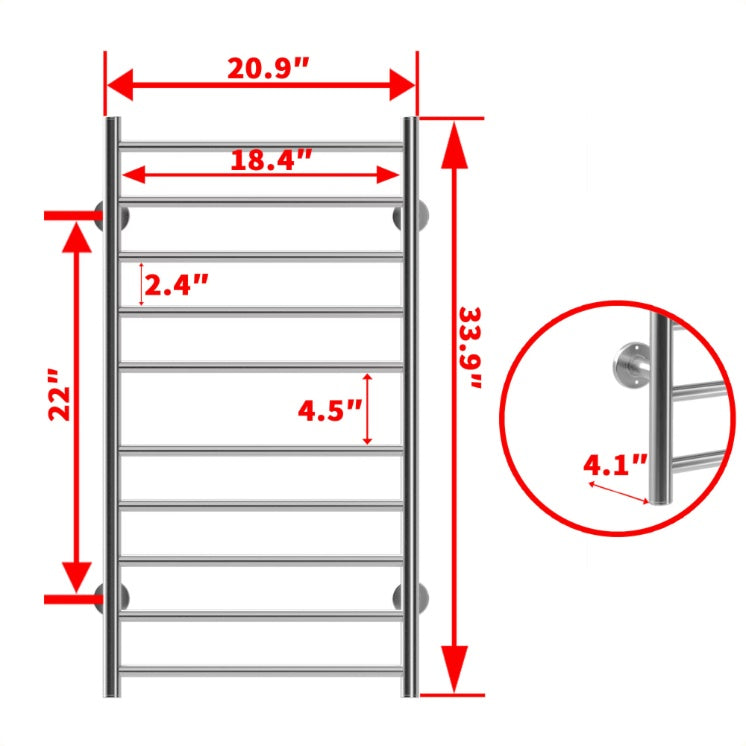 SilverGlow Heated Towel Rack