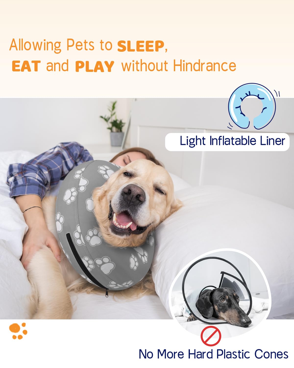 Super Inflatable Dog Cone Collar for Small Puppies Cats