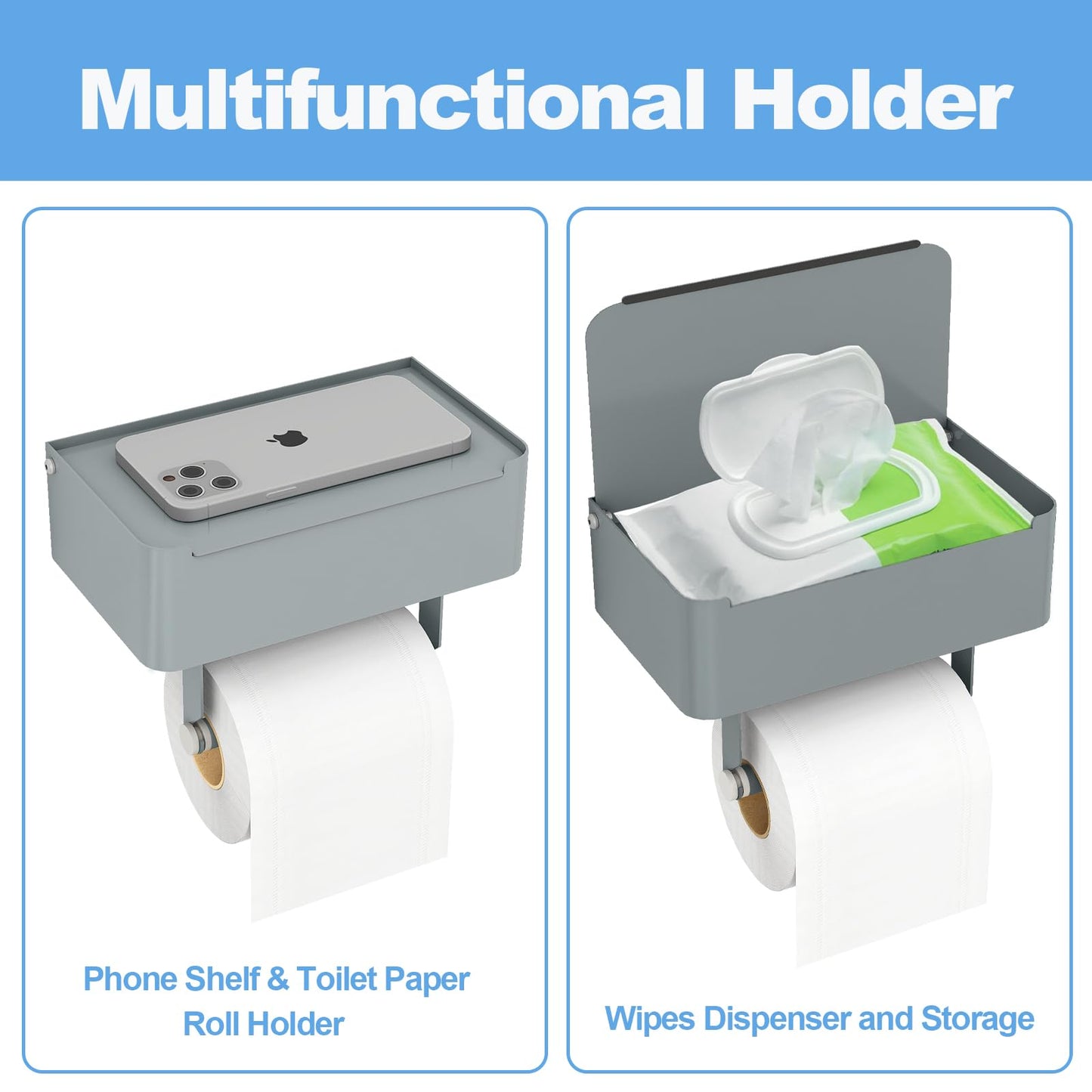 JUYSON Toilet Paper Holder with Shelf
