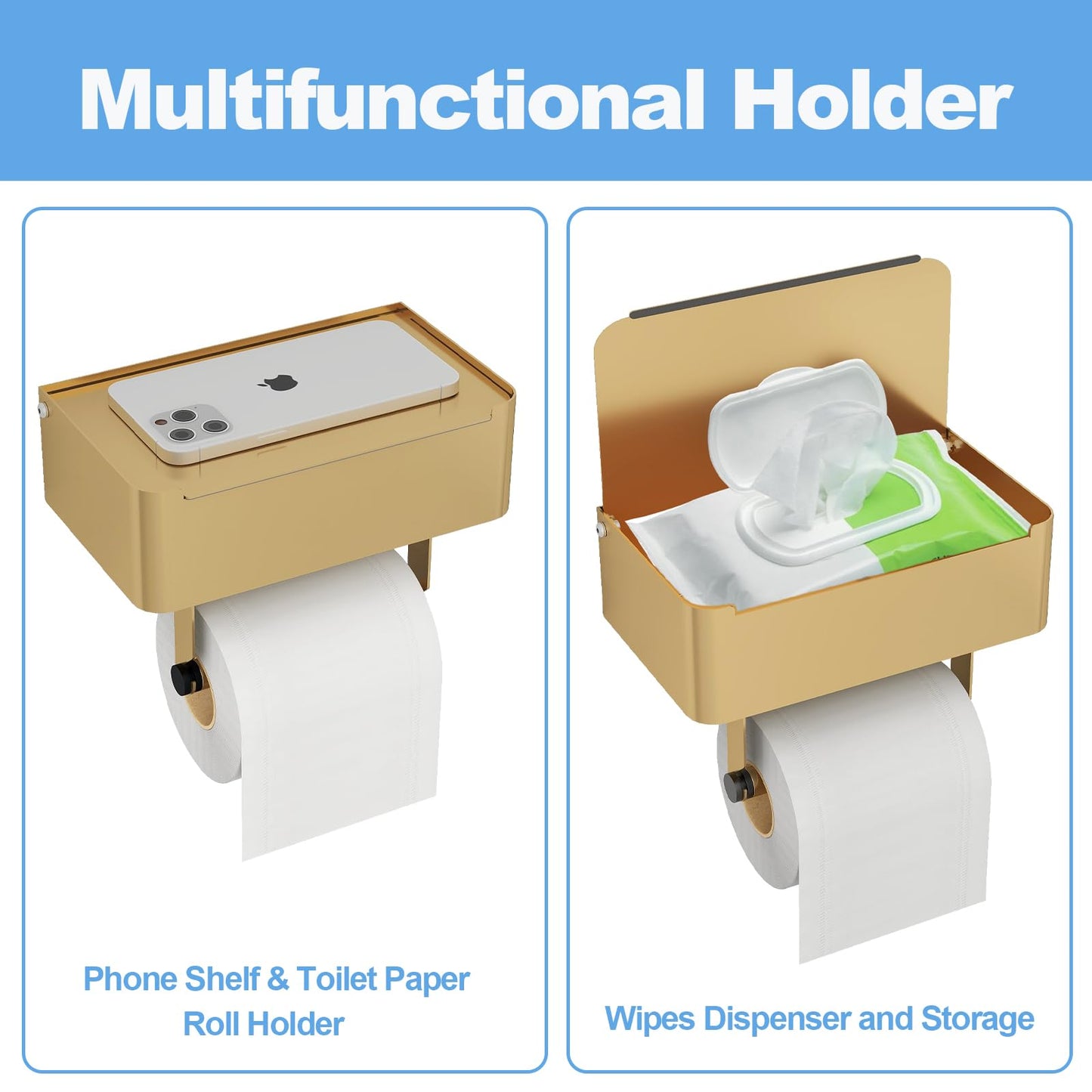 JUYSON Toilet Paper Holder with Shelf