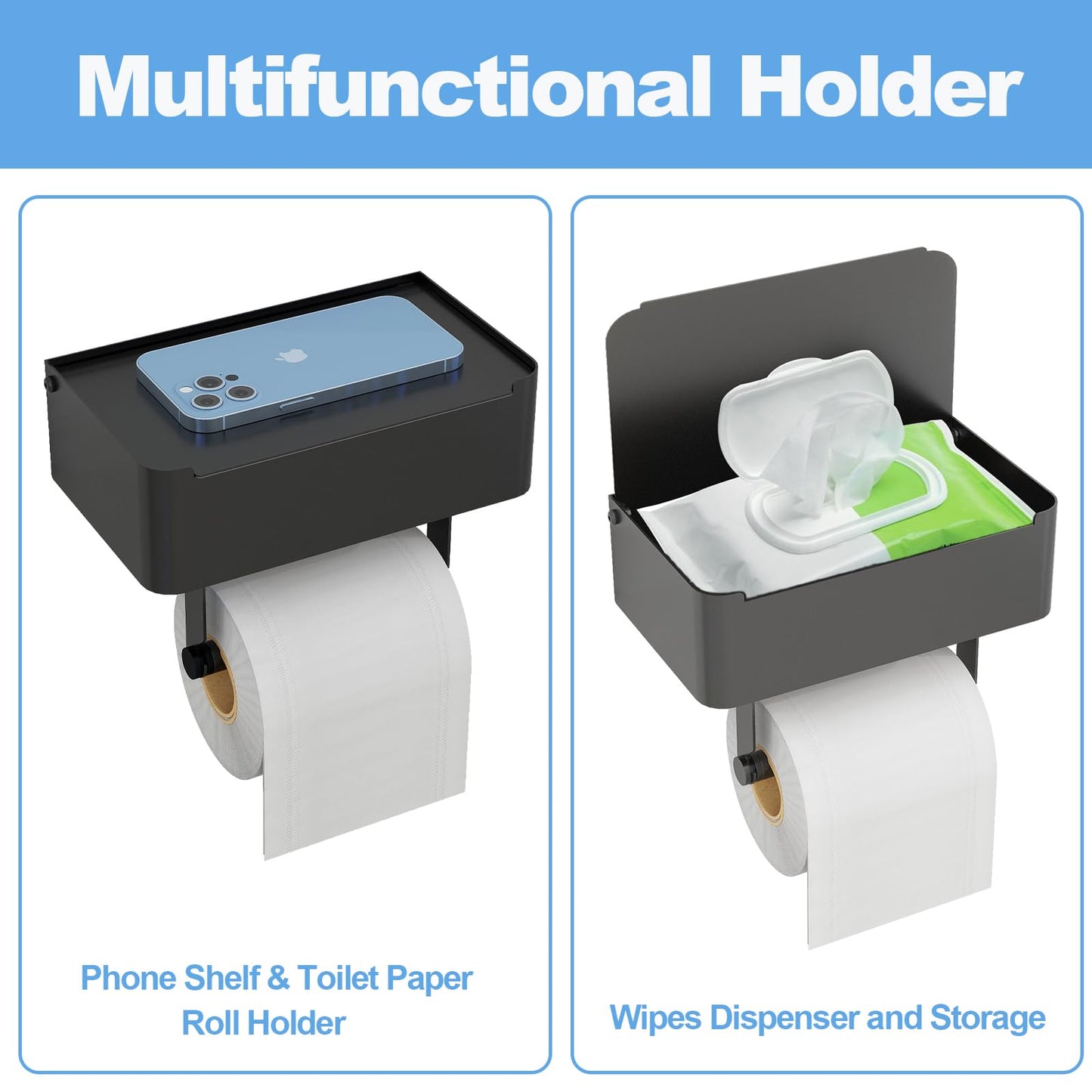 JUYSON Toilet Paper Holder with Shelf