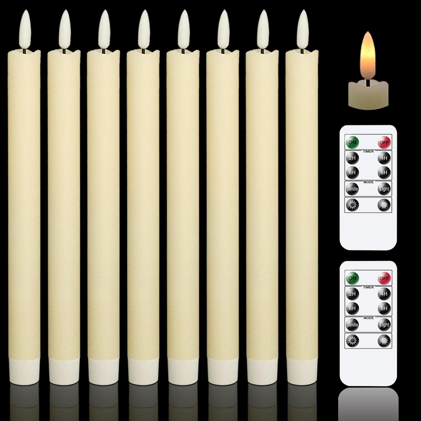GenSwin Halloween Black Taper Flameless Candles with Ghost Hand Candlesticks