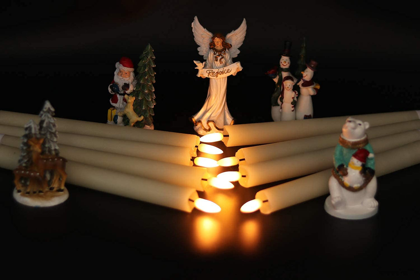 GenSwin Halloween Black Taper Flameless Candles with Ghost Hand Candlesticks