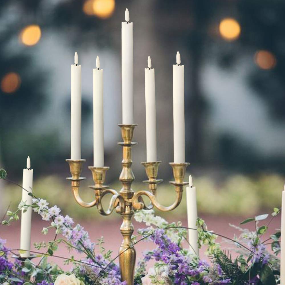 GenSwin Halloween Black Taper Flameless Candles with Ghost Hand Candlesticks