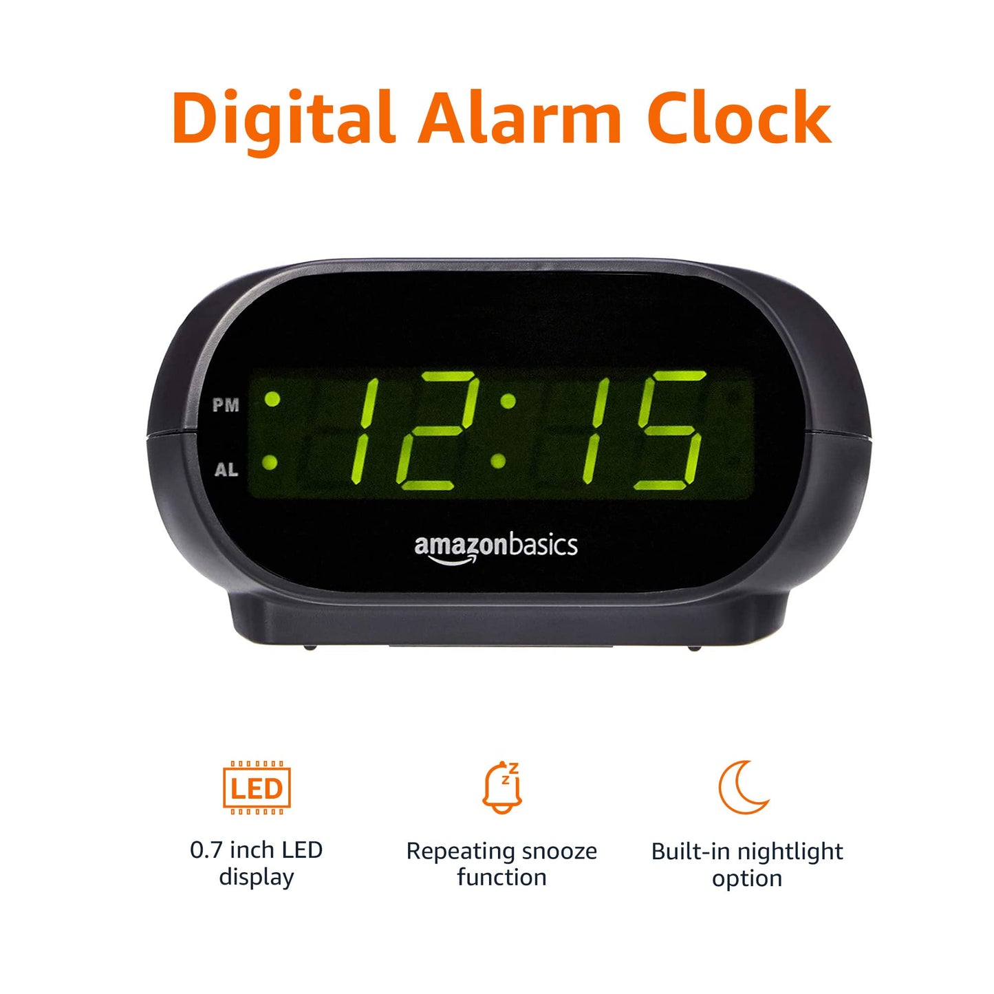 Digital Oval Alarm Clock With LED Display