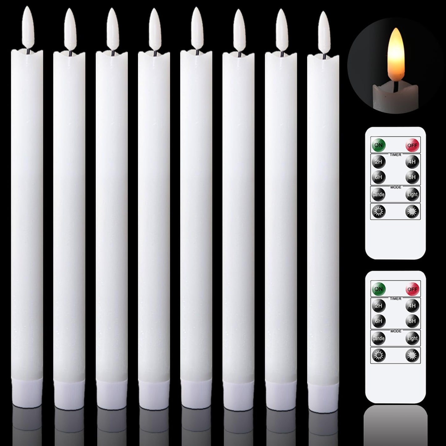 GenSwin Halloween Black Taper Flameless Candles with Ghost Hand Candlesticks