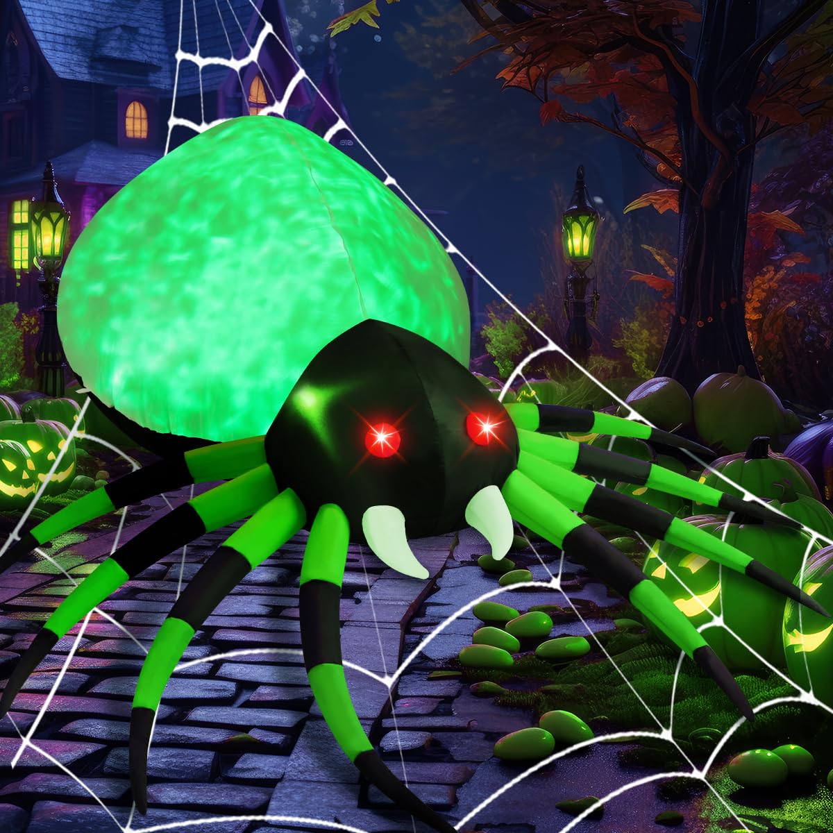 GOOSH 8 FT Width Halloween Inflatables Spider