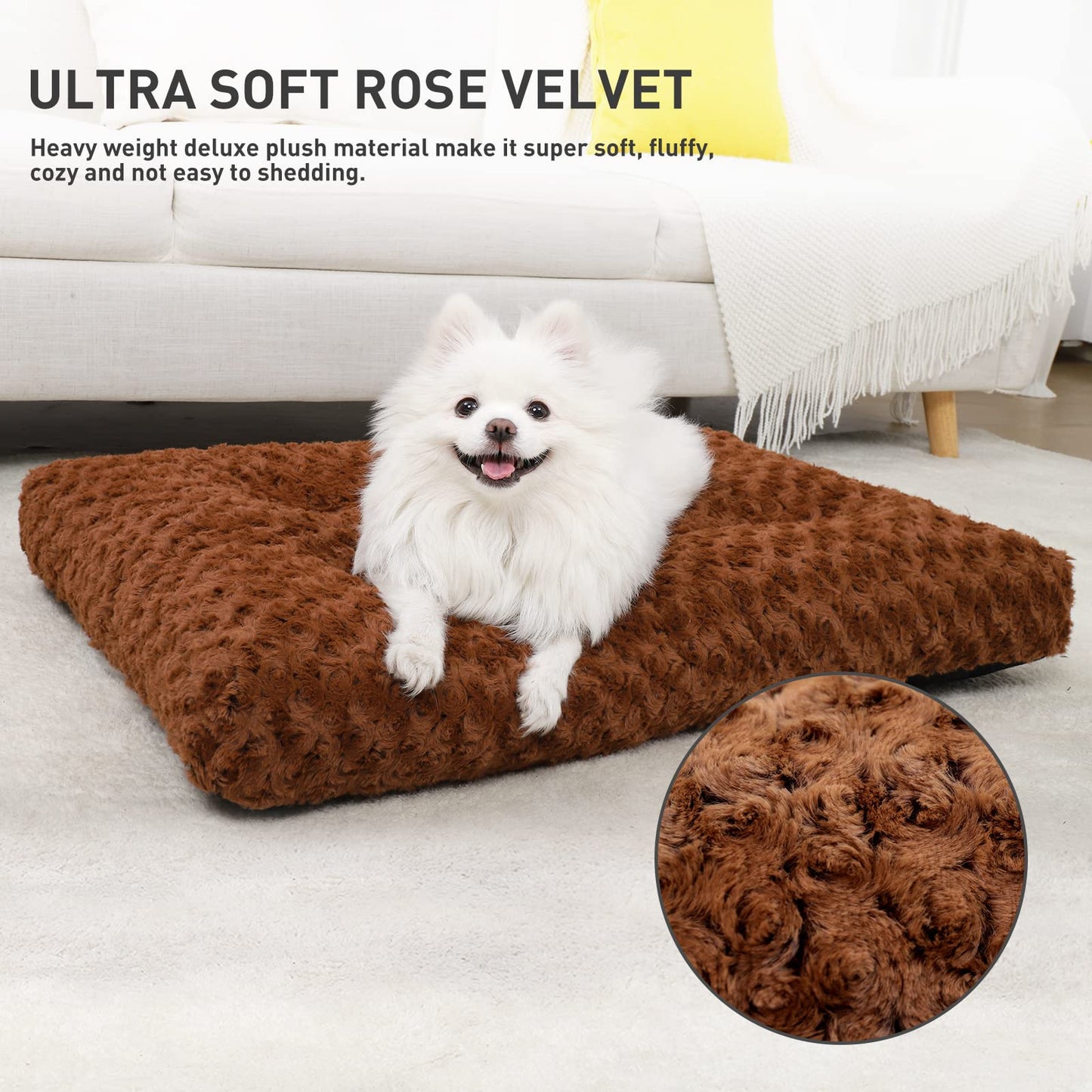 KSIIA Washable Plush Dog Crate Beds