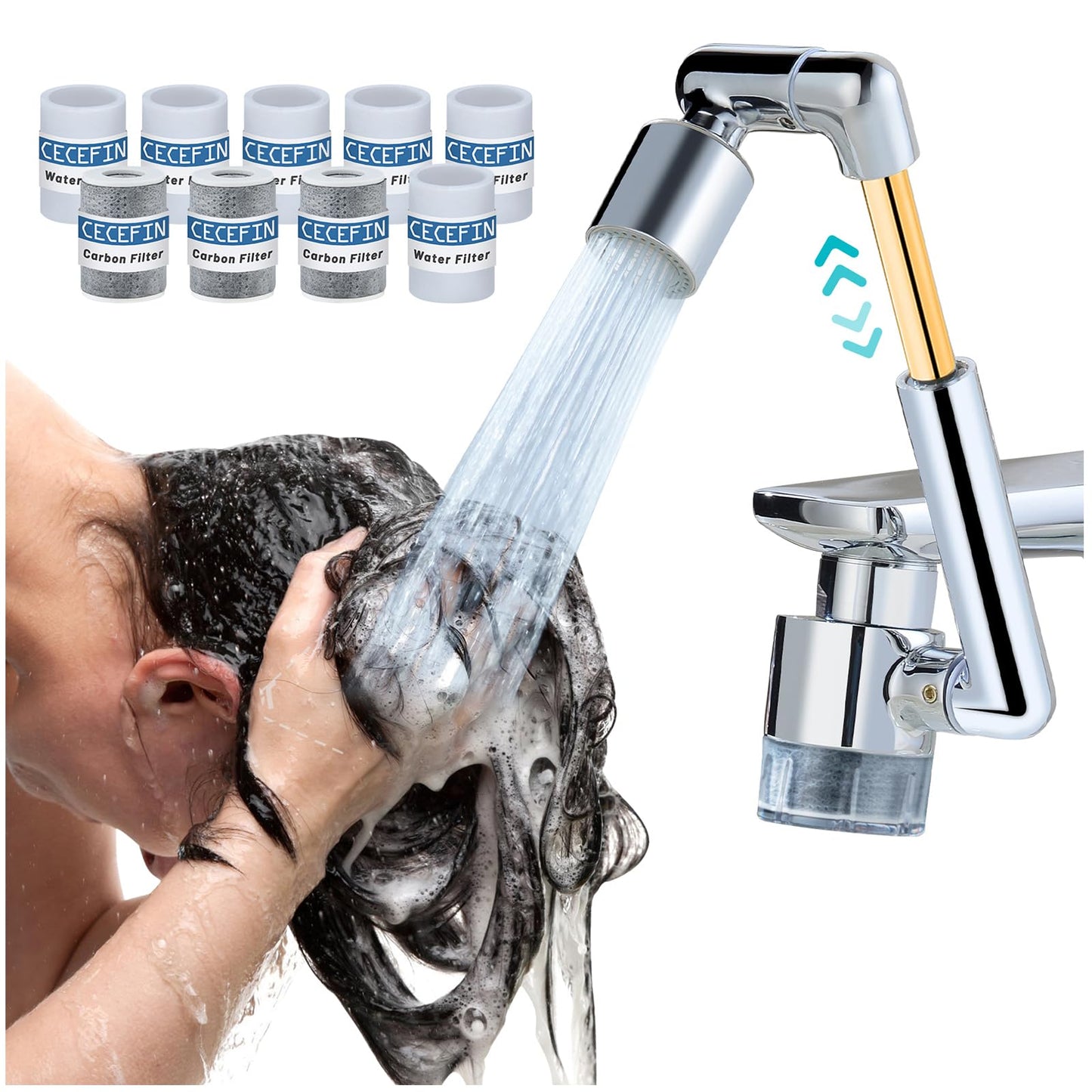 CECEFIN 1080° Swivel Faucet-Extender Sink-Aerator