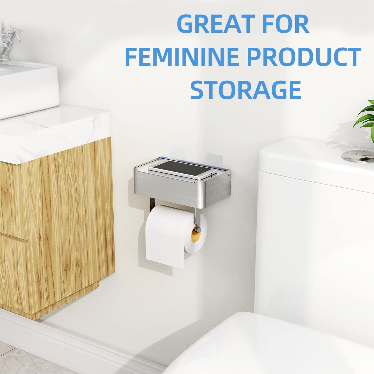 JUYSON Toilet Paper Holder with Shelf