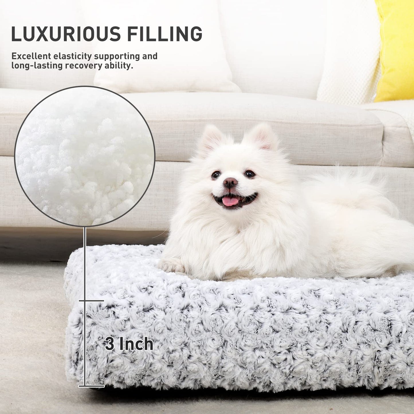 KSIIA Washable Plush Dog Crate Beds