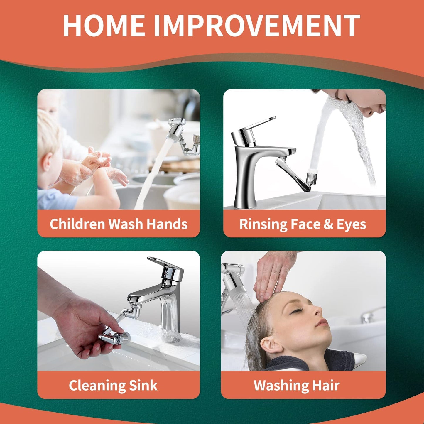 CECEFIN 1080° Swivel Faucet-Extender Sink-Aerator