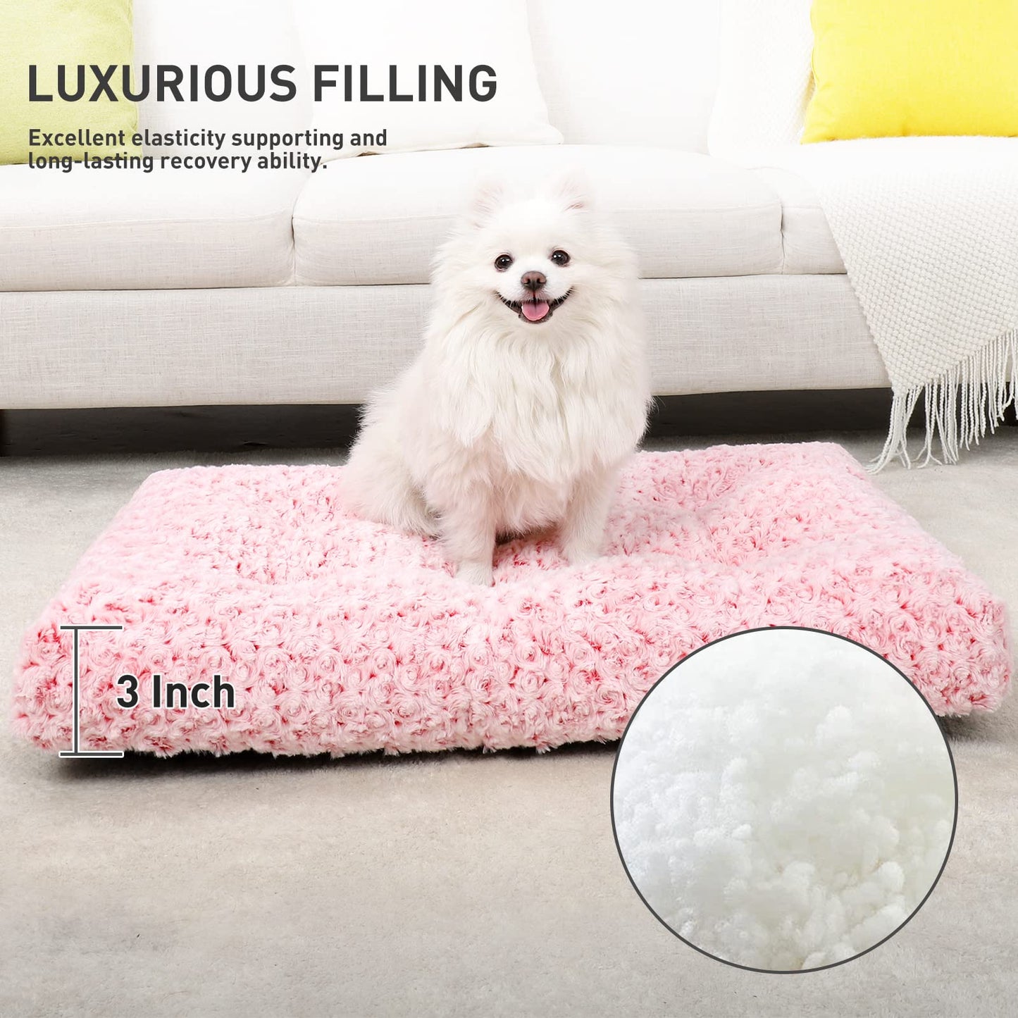 KSIIA Washable Plush Dog Crate Beds