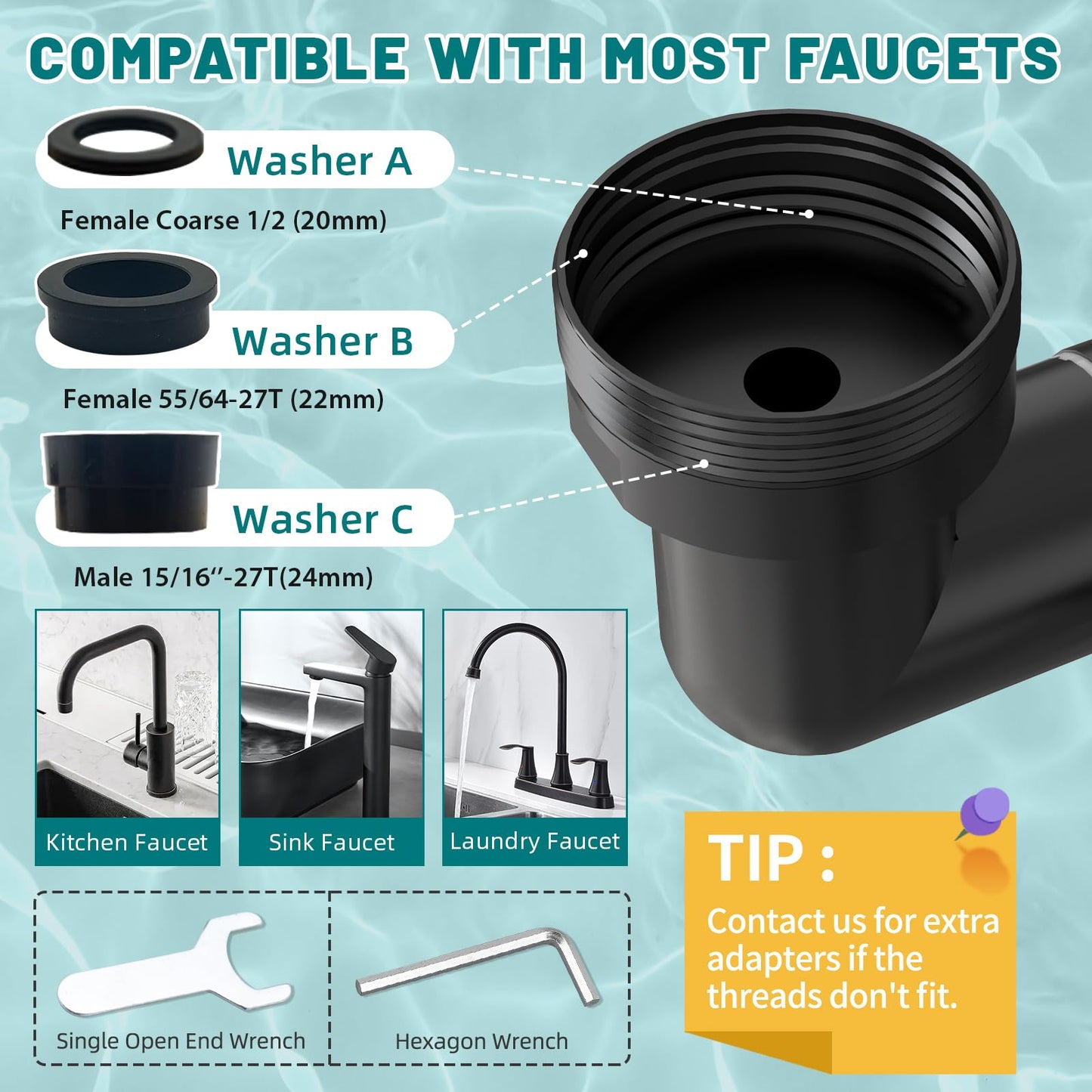 CECEFIN 1080° Swivel Faucet-Extender Sink-Aerator