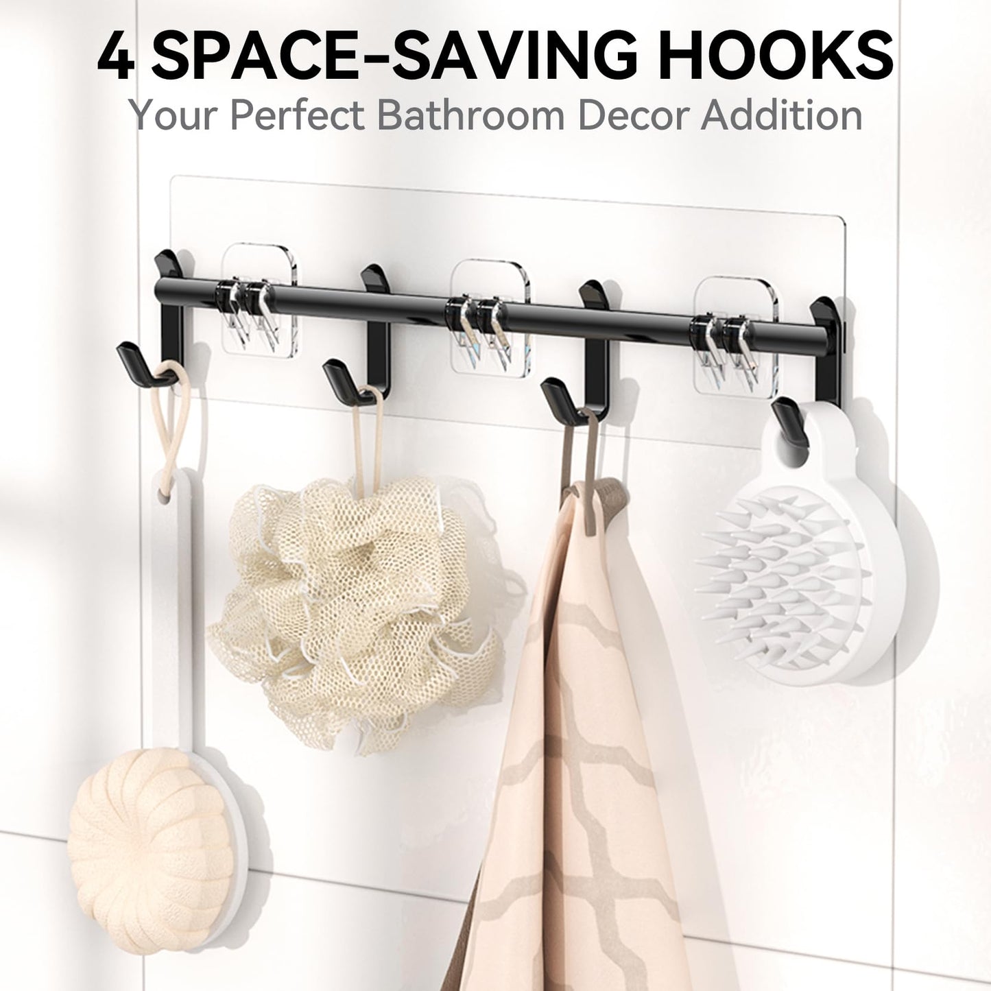 6 Pack Large Capacity Bath Organizer with Soap Holder and 12 Hooks