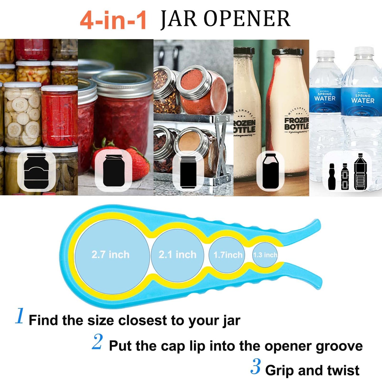 Bloss Anti-skid Jar Opener Jar Lid Remover
