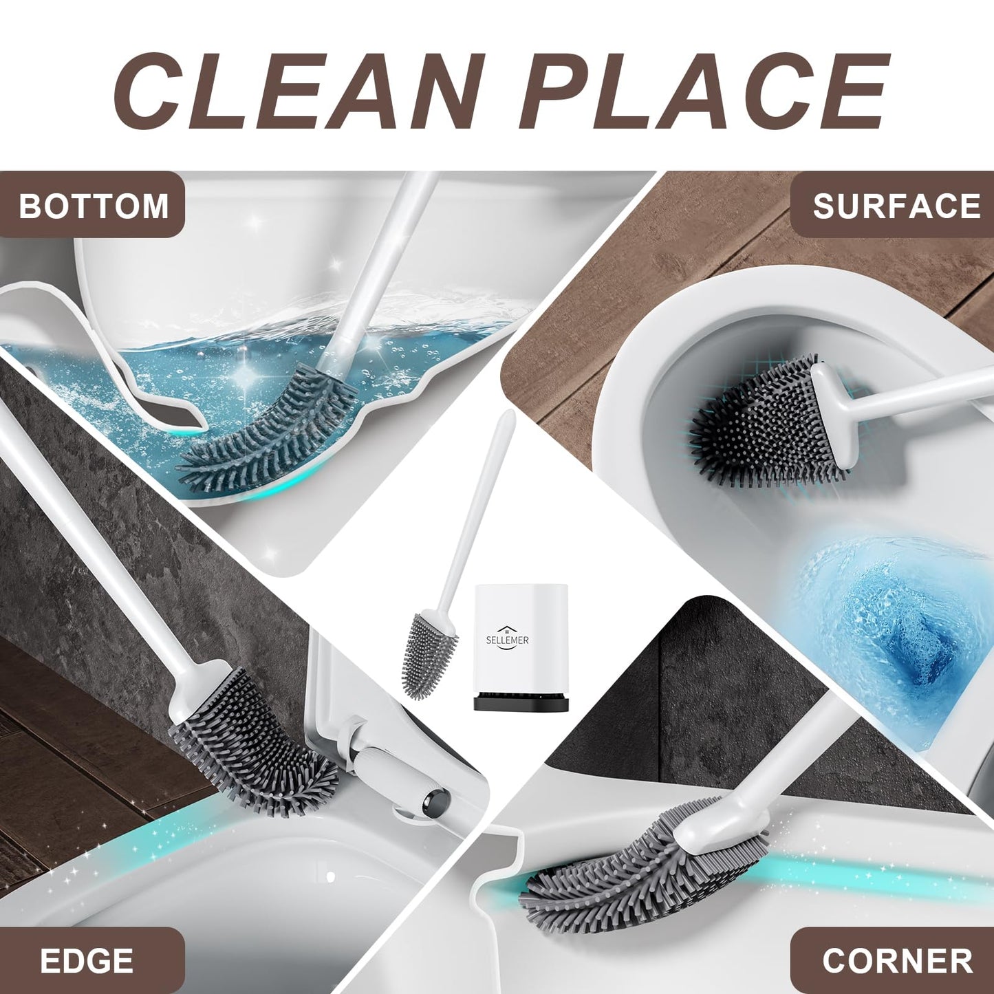 Sellemer Toilet Brush and Holder Set