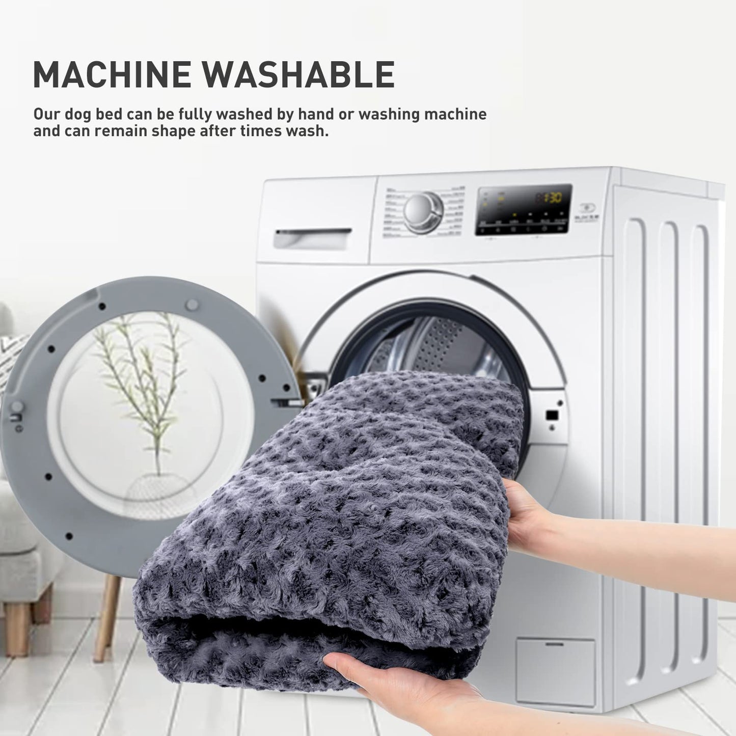 KSIIA Washable Plush Dog Crate Beds