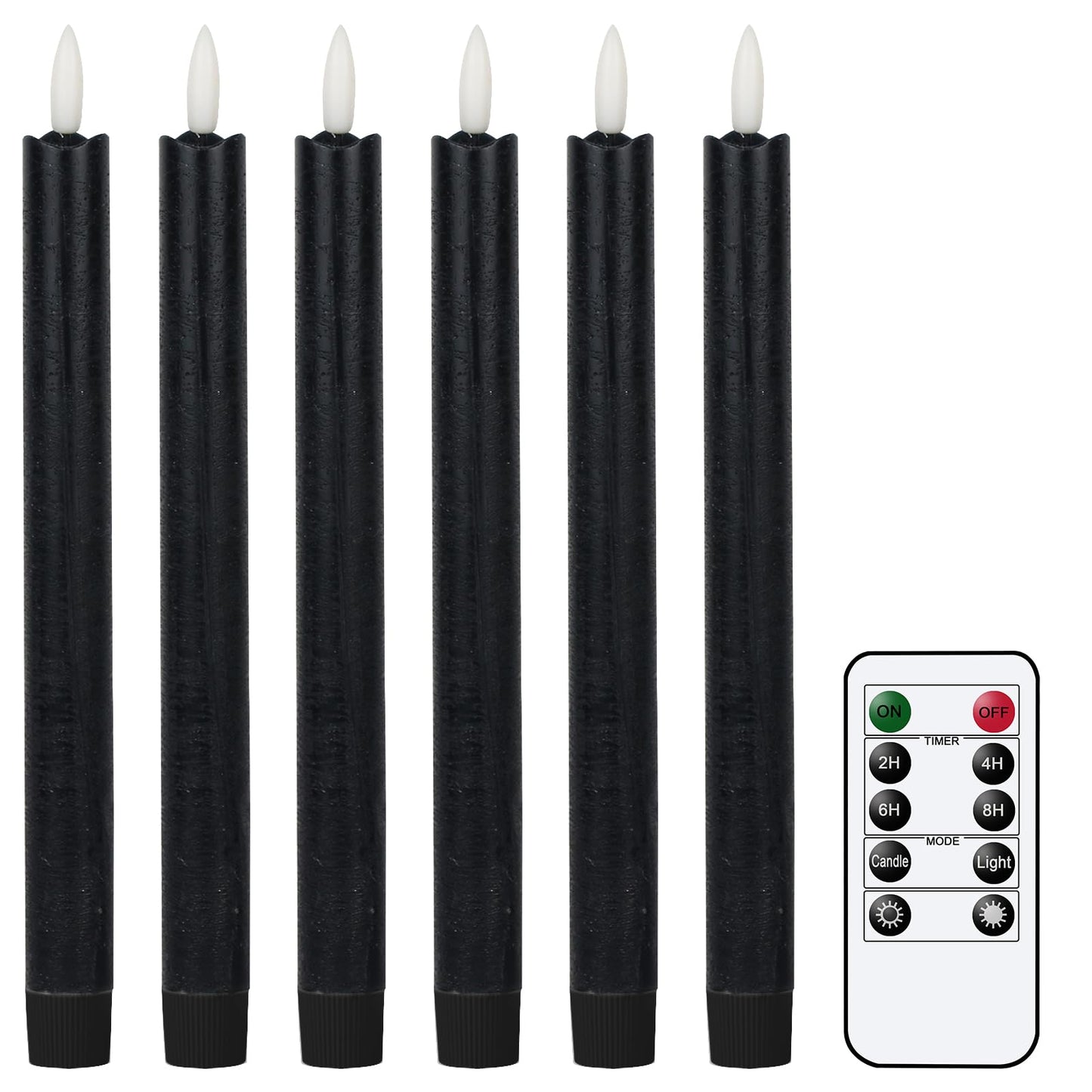 GenSwin Halloween Black Taper Flameless Candles with Ghost Hand Candlesticks