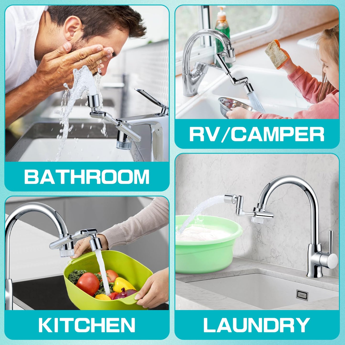 CECEFIN 1080° Swivel Faucet-Extender Sink-Aerator