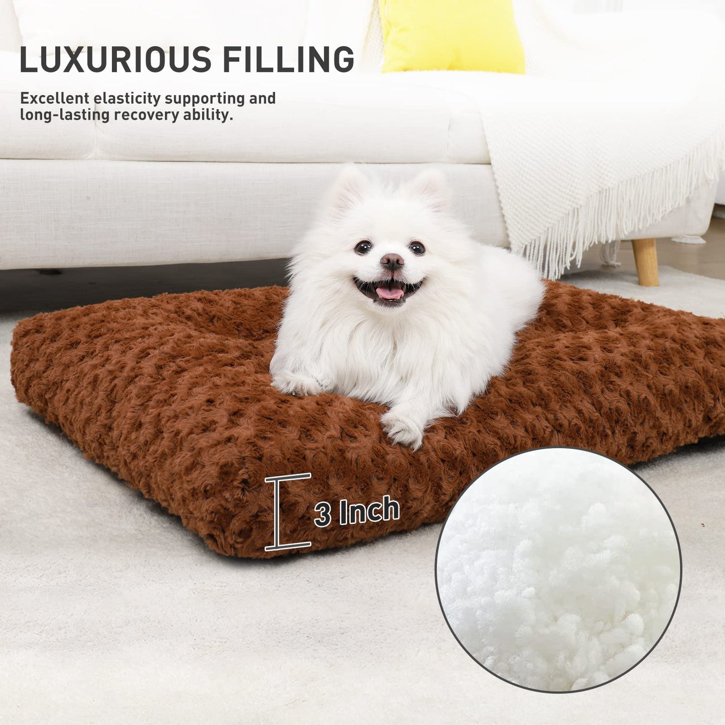 KSIIA Washable Plush Dog Crate Beds
