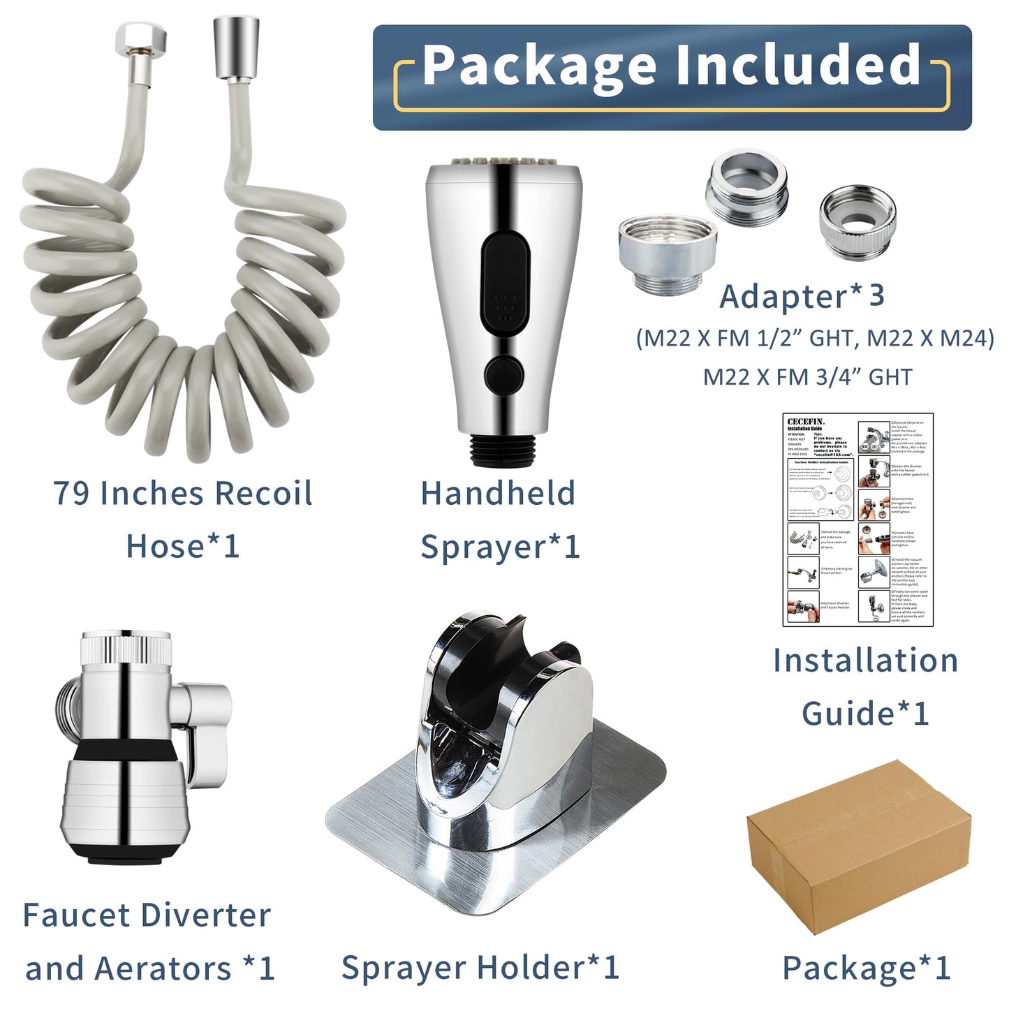 CECEFIN 1080° Swivel Faucet-Extender Sink-Aerator