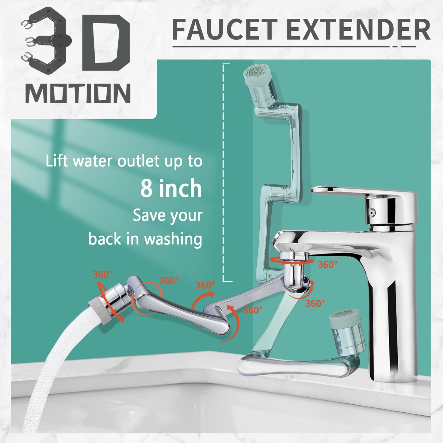CECEFIN 1080° Swivel Faucet-Extender Sink-Aerator