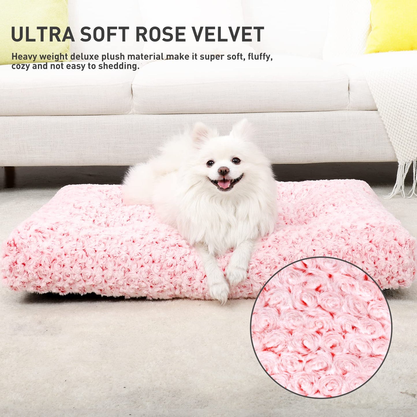 KSIIA Washable Plush Dog Crate Beds