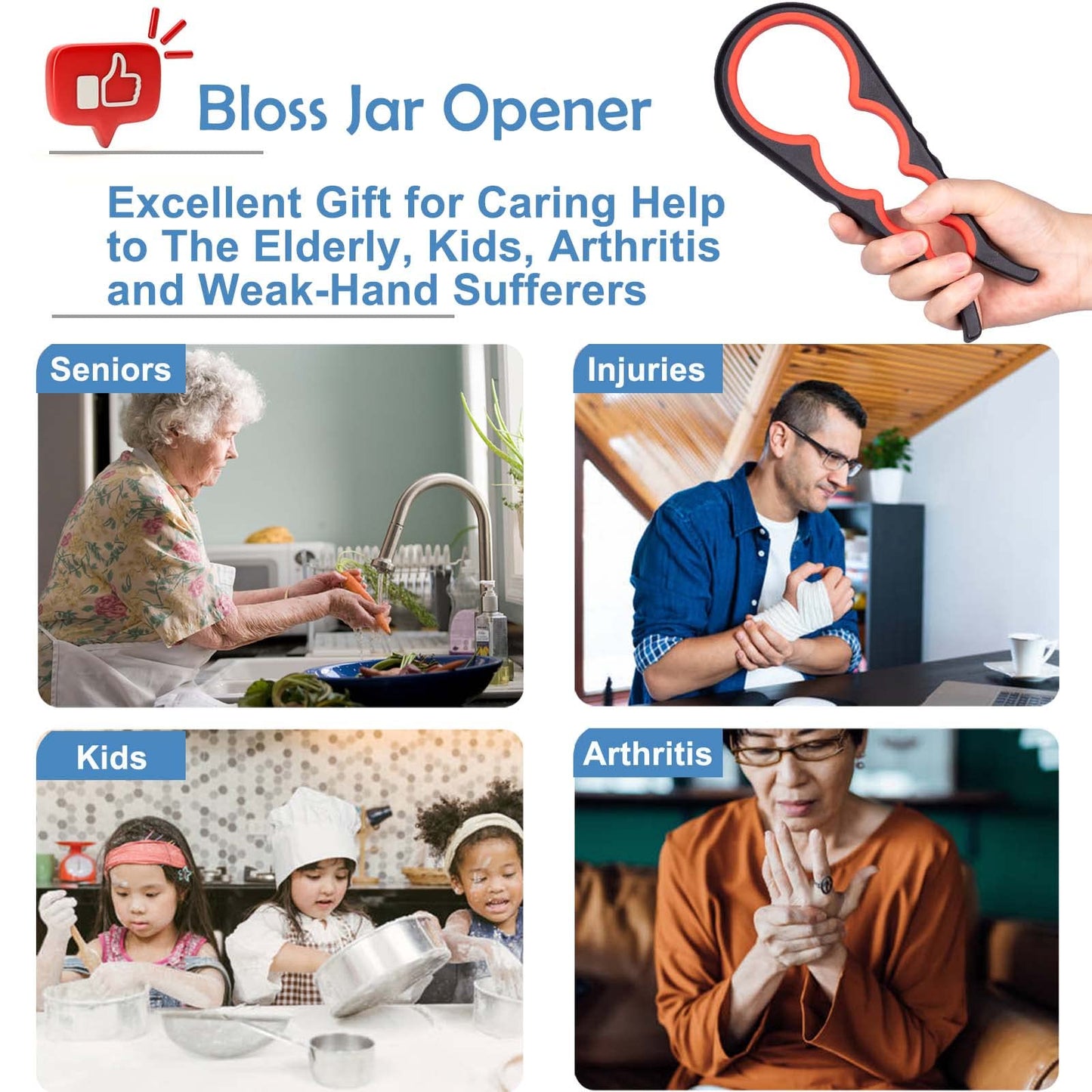 Bloss Anti-skid Jar Opener Jar Lid Remover