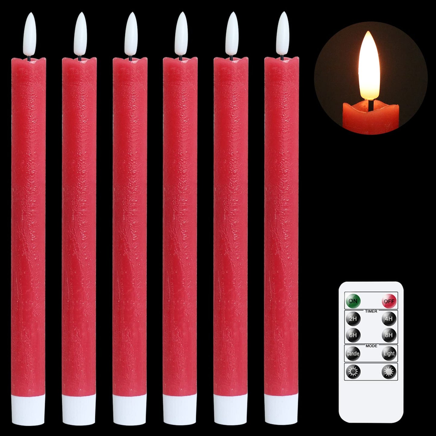 GenSwin Halloween Black Taper Flameless Candles with Ghost Hand Candlesticks