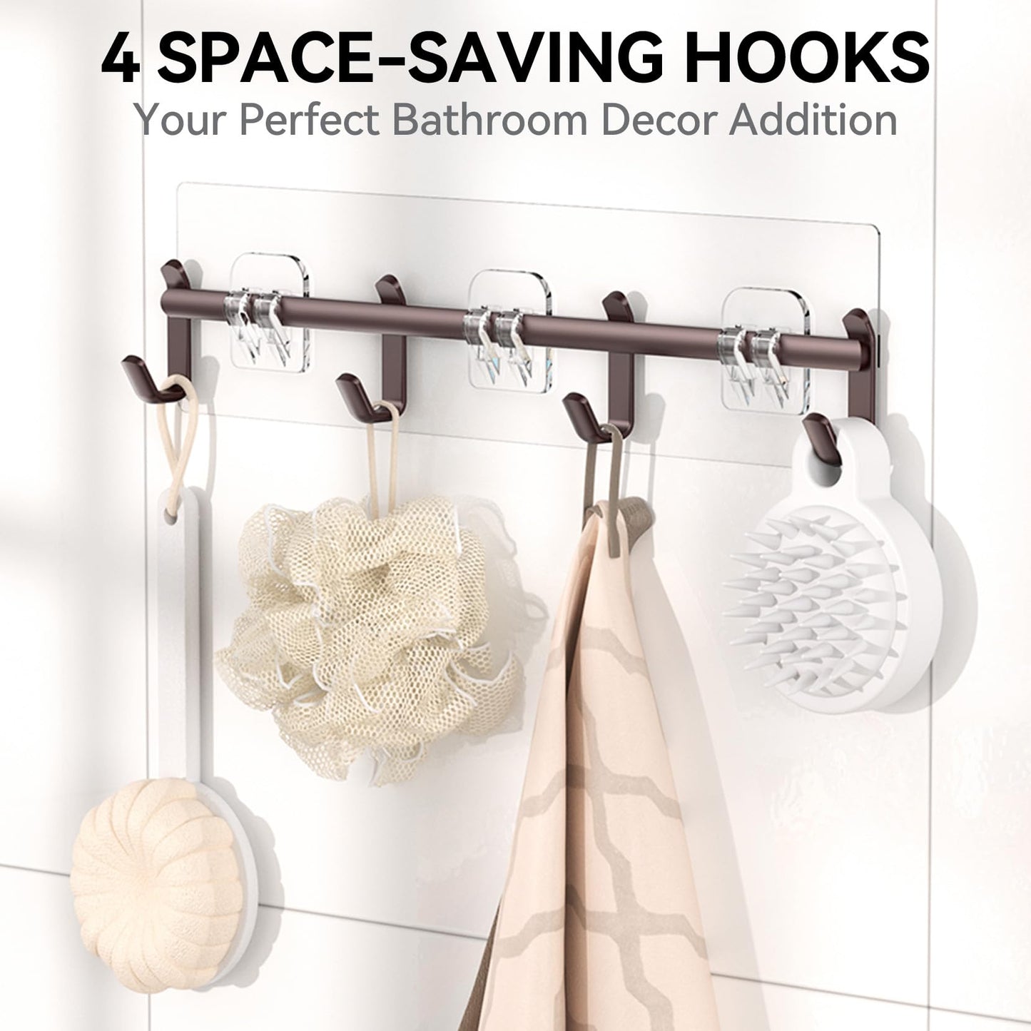 6 Pack Large Capacity Bath Organizer with Soap Holder and 12 Hooks