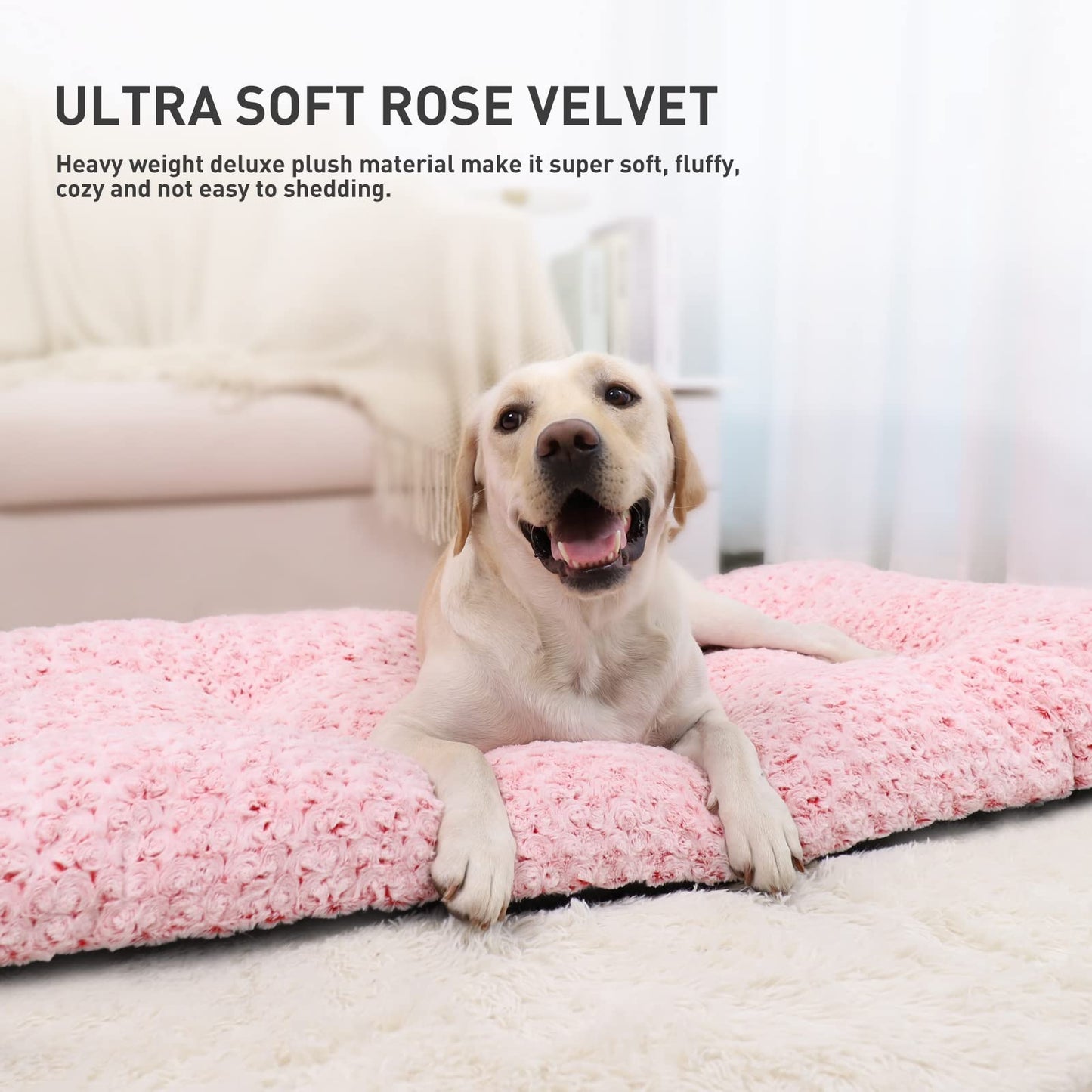 KSIIA Washable Plush Dog Crate Beds