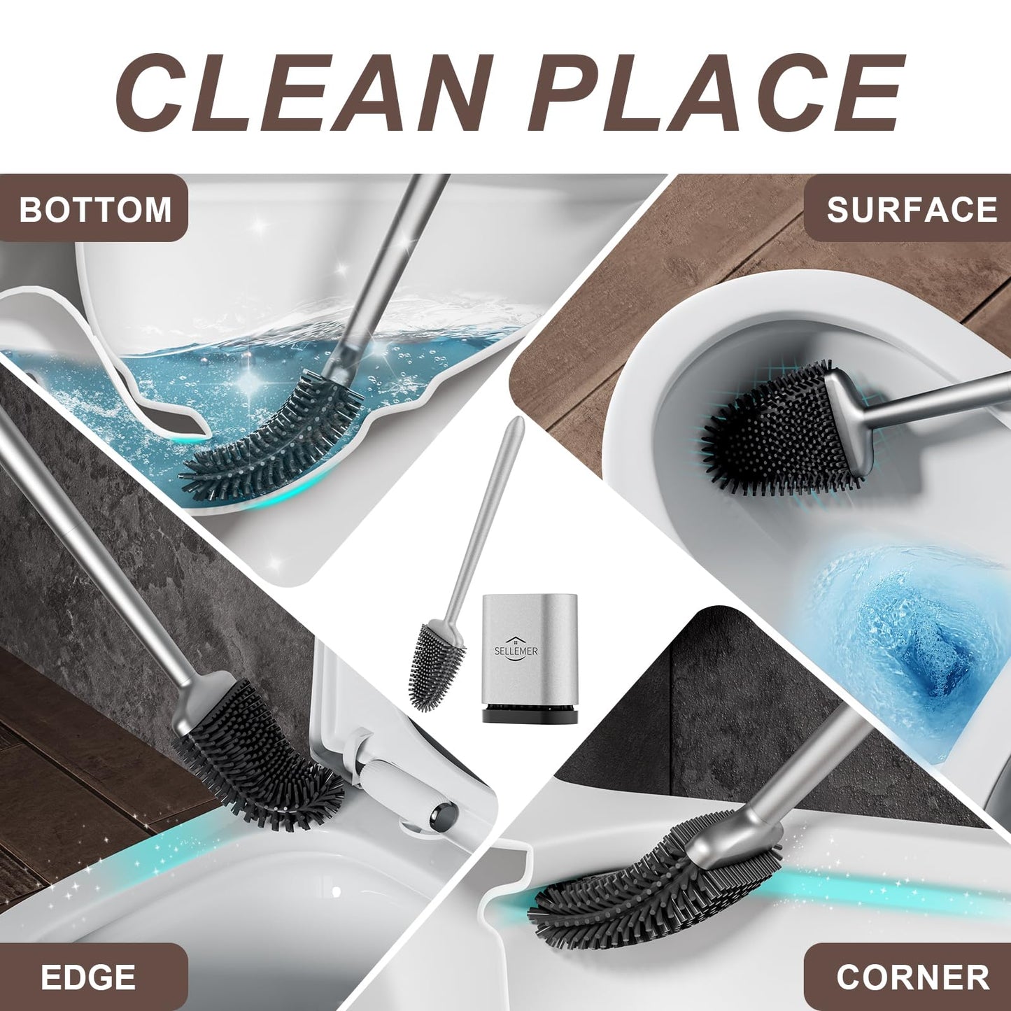 Sellemer Toilet Brush and Holder Set