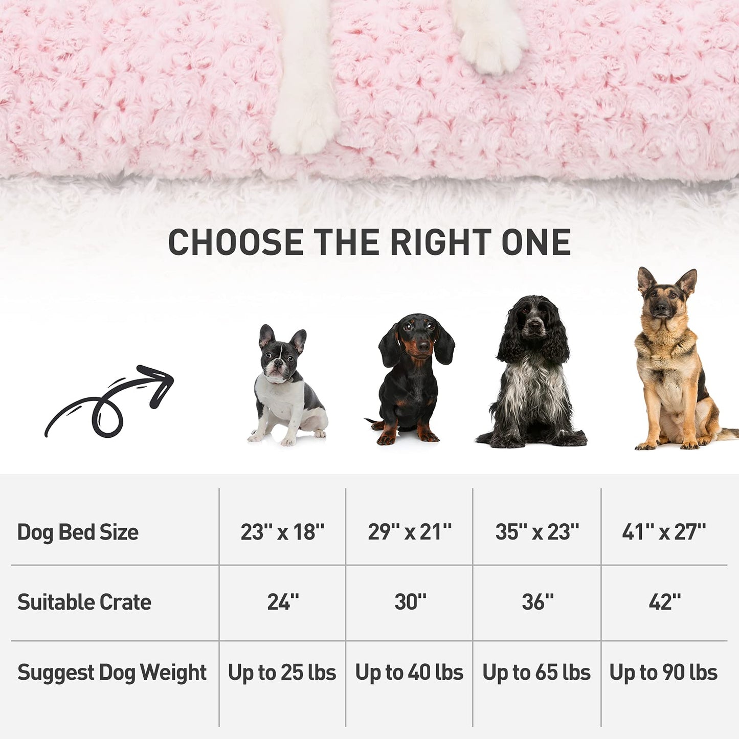 KSIIA Washable Plush Dog Crate Beds