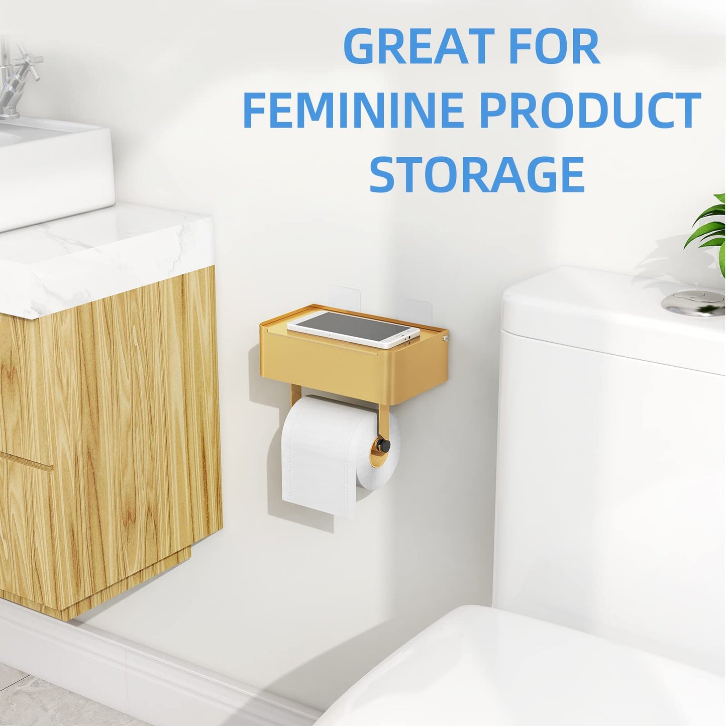 JUYSON Toilet Paper Holder with Shelf