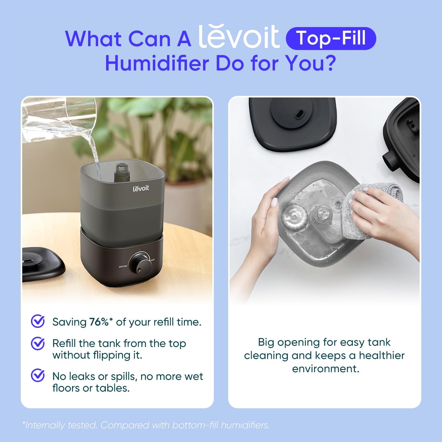 LEVOIT Classic 160 Top-Fill Ultrasonic Cool Mist Humidifier