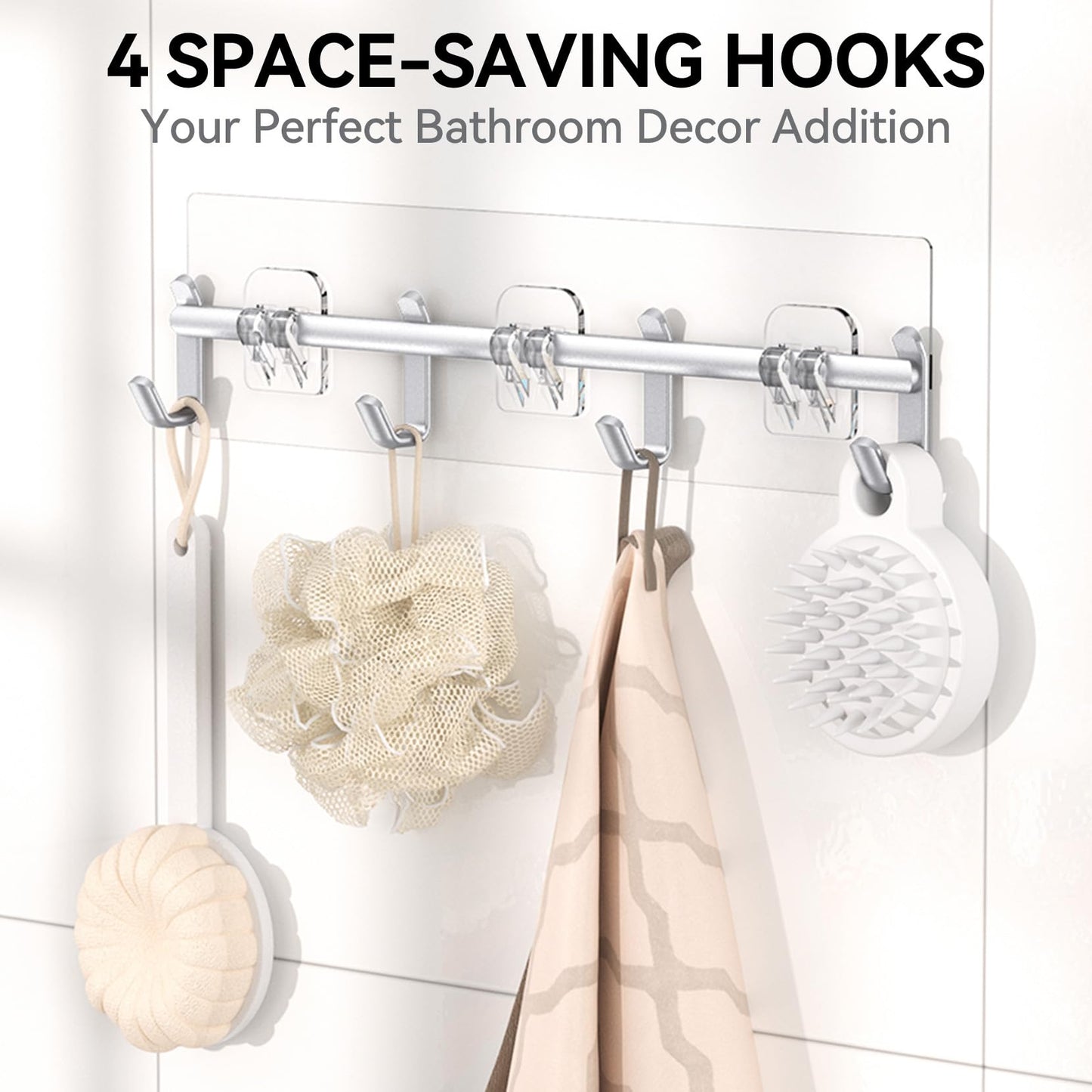 6 Pack Large Capacity Bath Organizer with Soap Holder and 12 Hooks