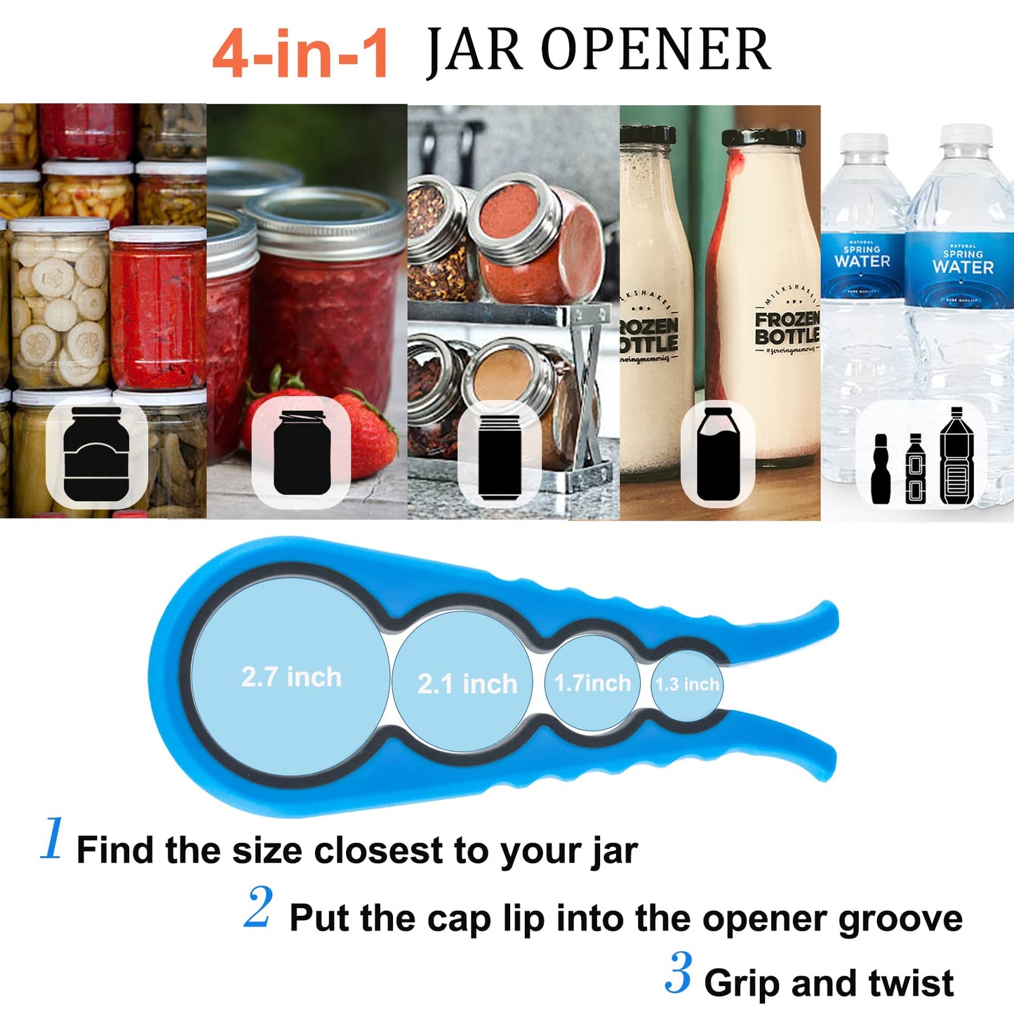 Bloss Anti-skid Jar Opener Jar Lid Remover