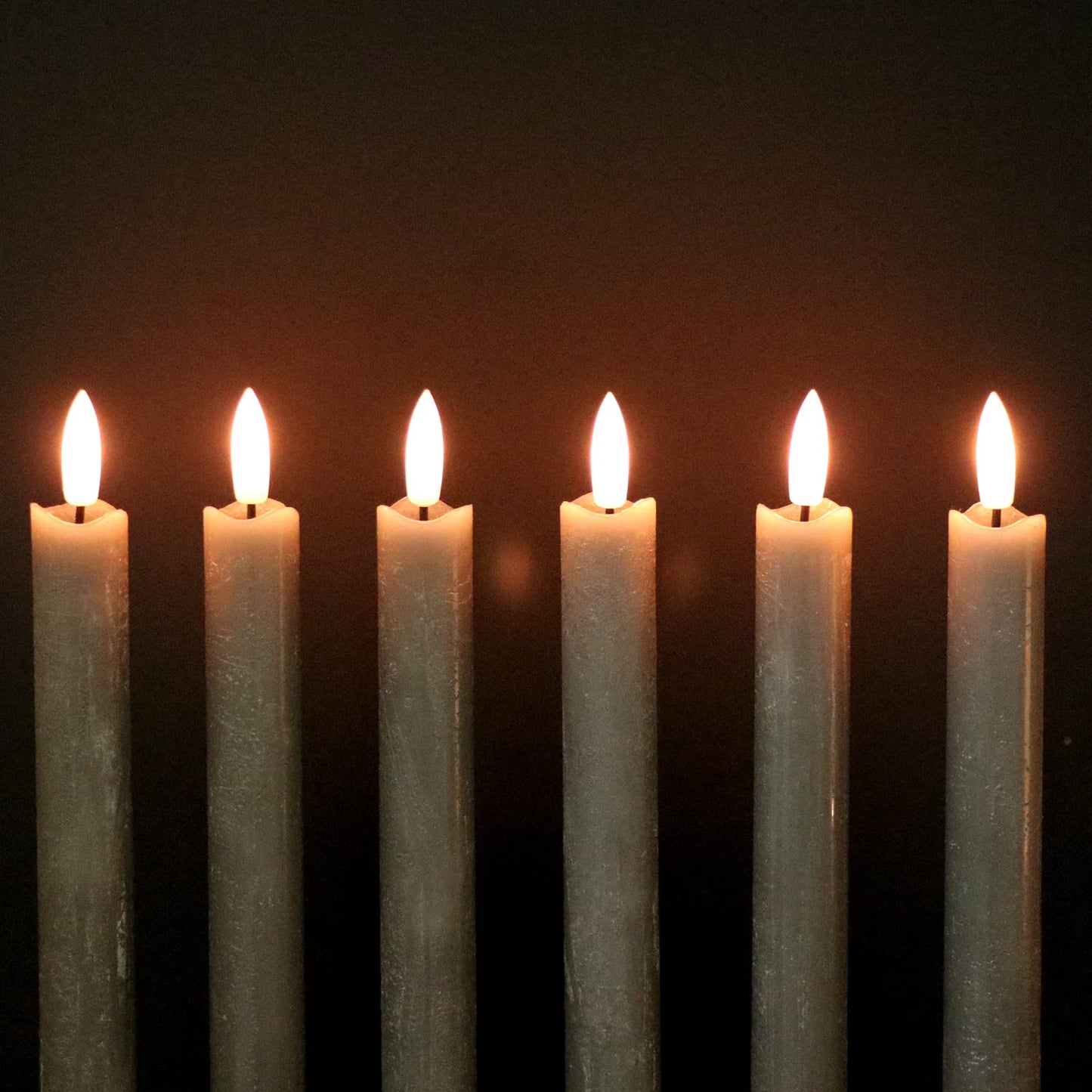 GenSwin Halloween Black Taper Flameless Candles with Ghost Hand Candlesticks