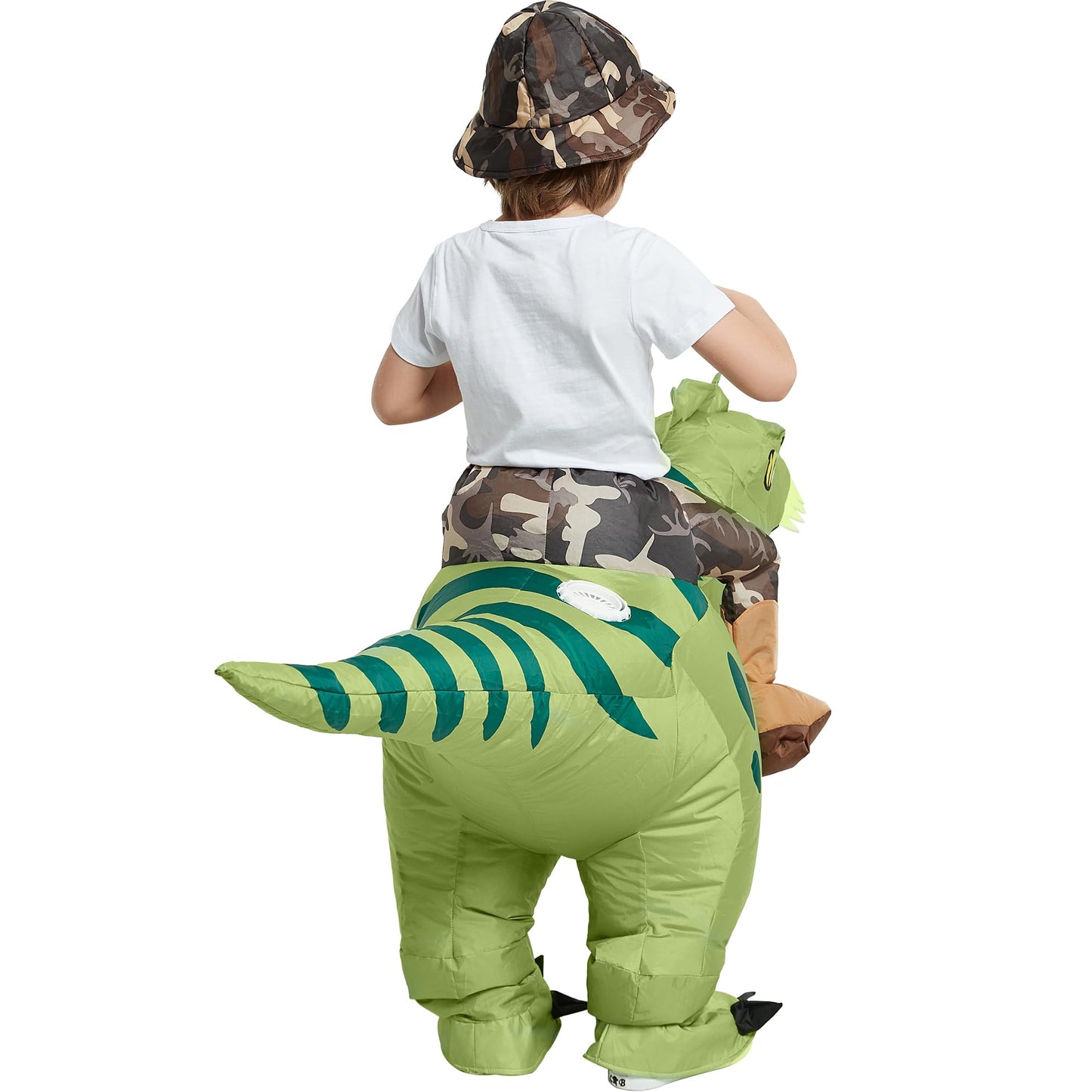 Dinosaur Costume Riding T Rex Air Blow up Funny Fancy Dress Party Halloween Costume for Kids