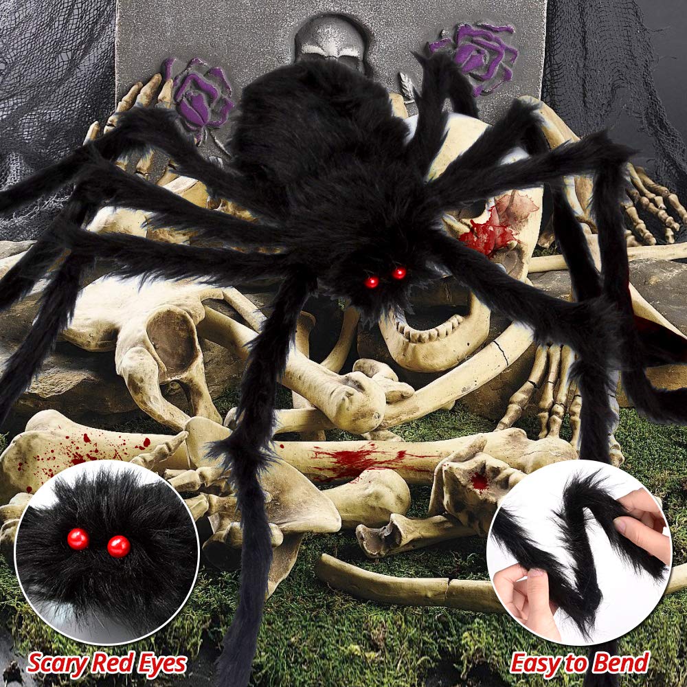 '200' Spider Web with 59' Giant Spider – Halloween Outdoor/Indoor Decor for Yard
