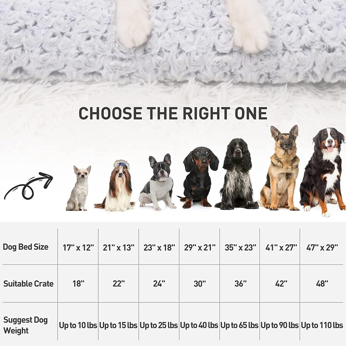 KSIIA Washable Plush Dog Crate Beds
