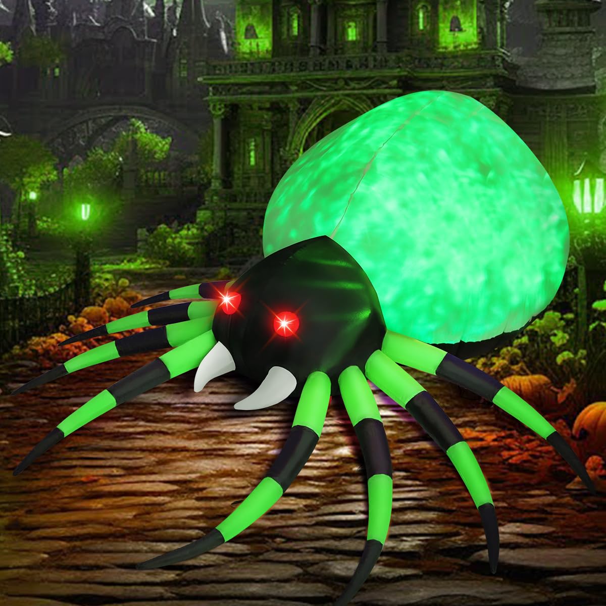 GOOSH 8 FT Width Halloween Inflatables Spider