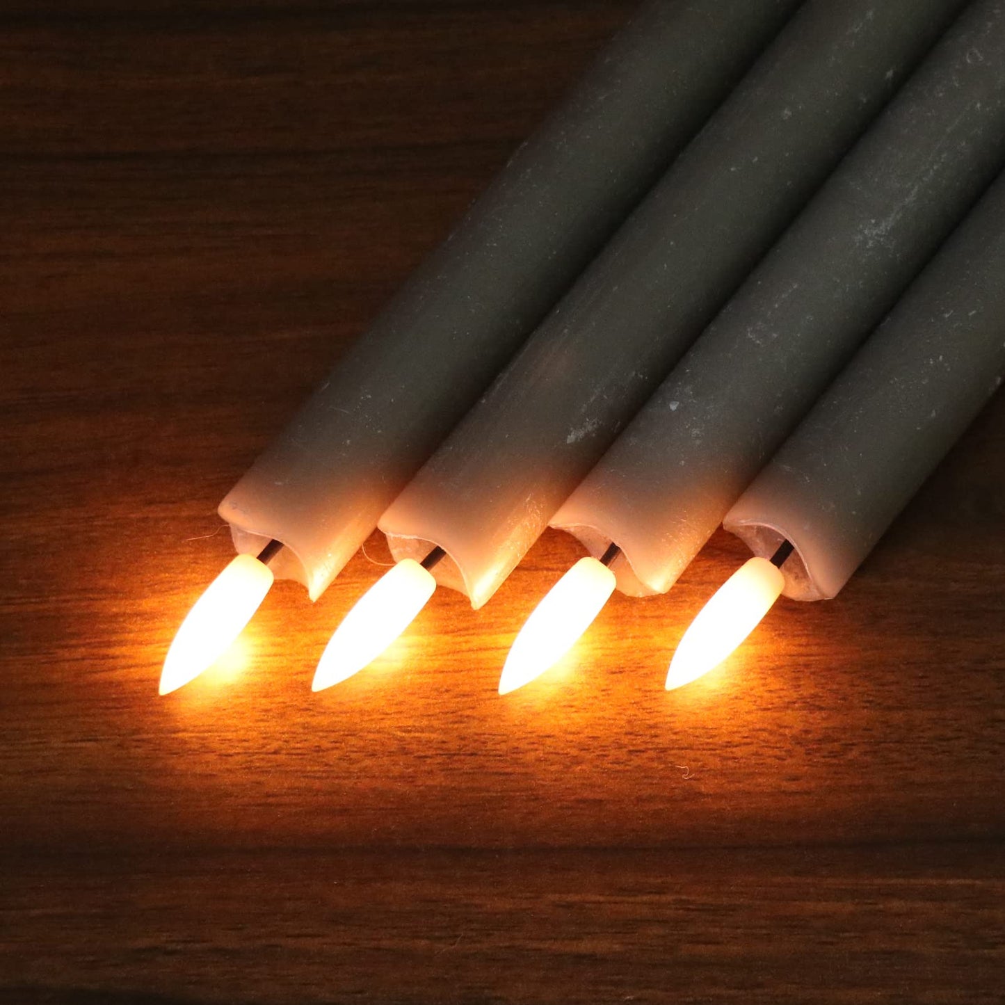 GenSwin Halloween Black Taper Flameless Candles with Ghost Hand Candlesticks