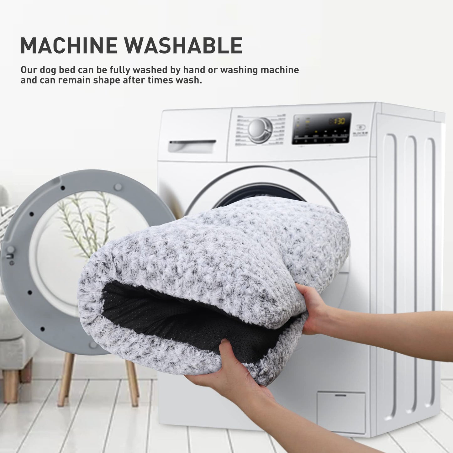KSIIA Washable Plush Dog Crate Beds